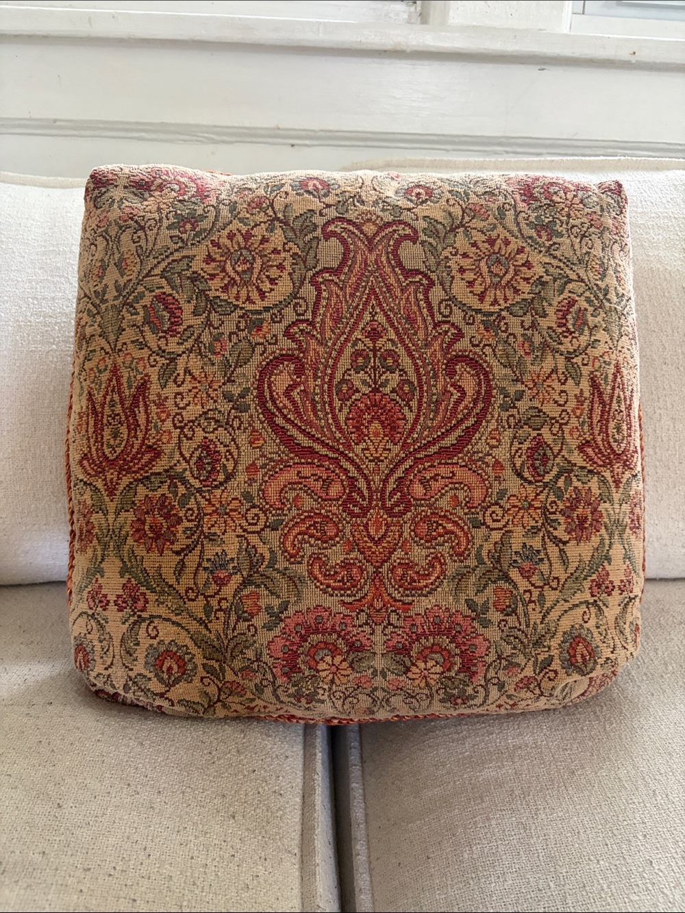 Rare Vintage Paisley Tapestry Pillow